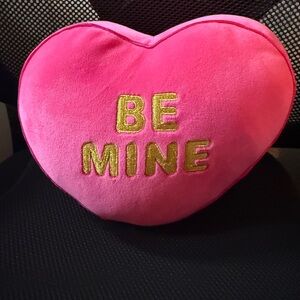 Pink Heart-Shaped 'Be Mine' Pillow
